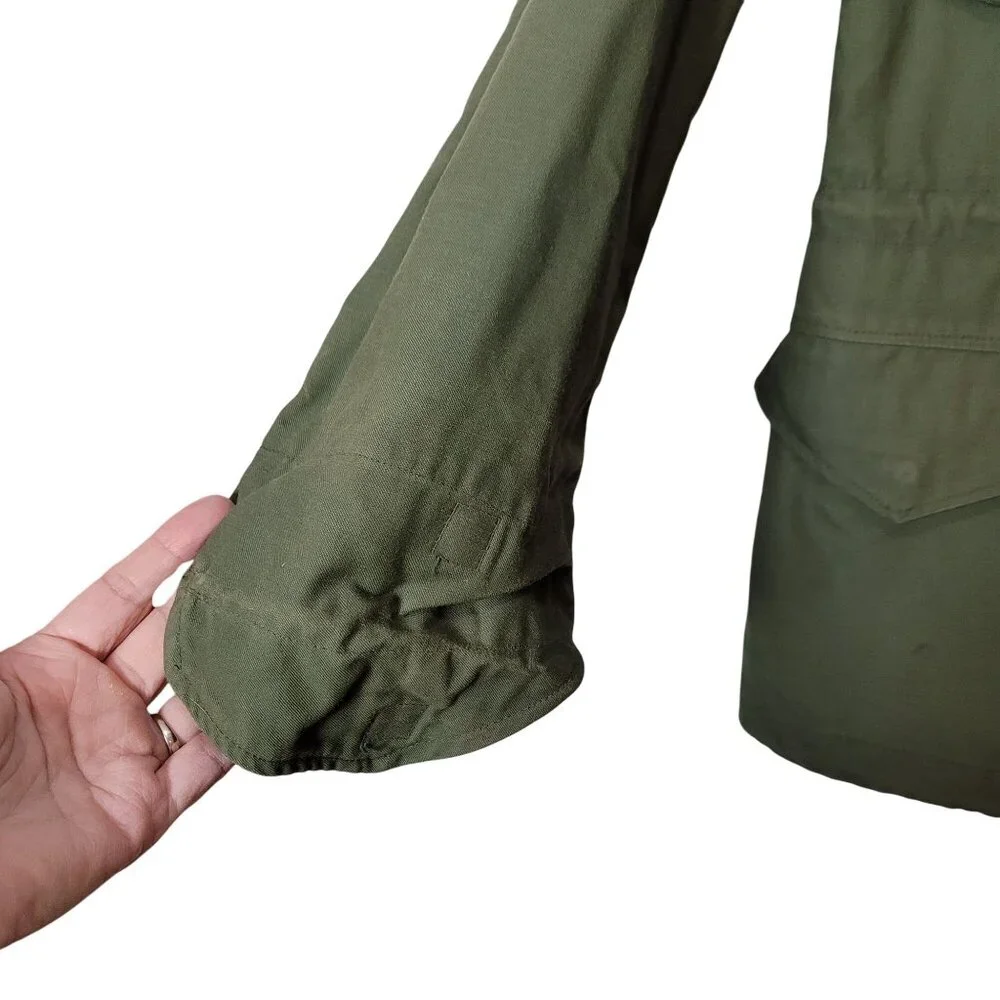 Vintage Alpha Industries M65 Mens Field Jacket Olive Green Cold Weather Coat - Picture 4 of 14